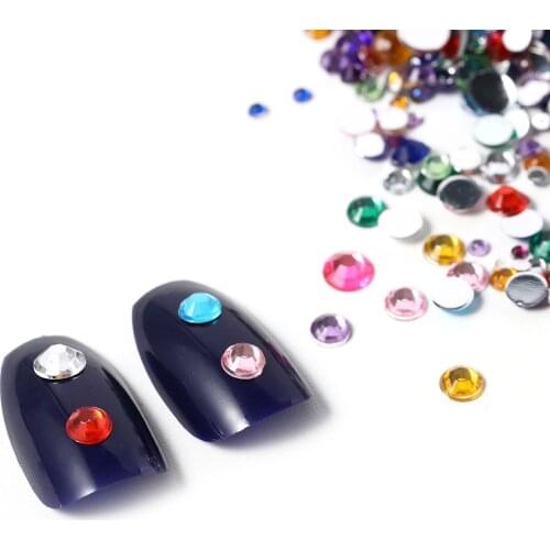 DIY 1000PCS 3D Nail Art Decoration Rhinestones Mixed Nail Acrylic Drill Small Beads Flat Bottom Nail Accessories Design For Nail