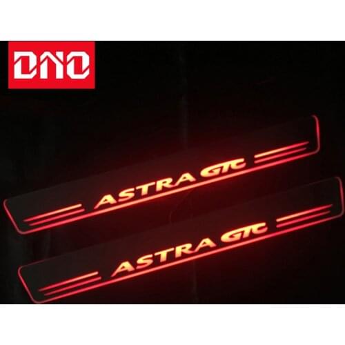 DNO 2PCS Trim Pedal LED Car Light For OPEL ASTRA GTC Door Sill Scuff Plate Pathway Moving Acrylic Welcome Lamp
