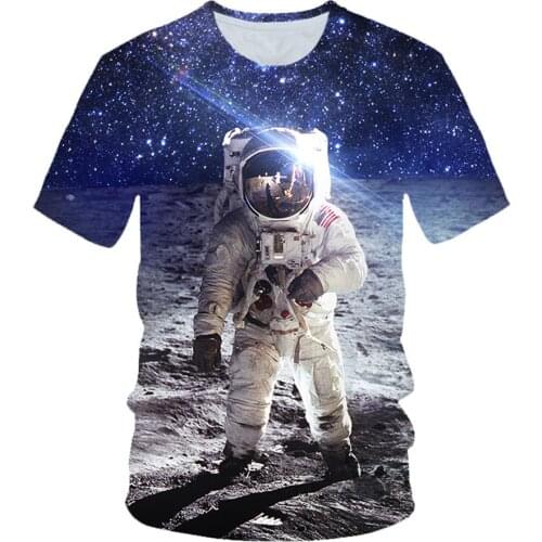 Summer Men Women Planet Space Galaxy Astronaut 3D T-Shirt Children Moon Print Star Sky Boys Girls Kids Birthday Fashion Tshirt