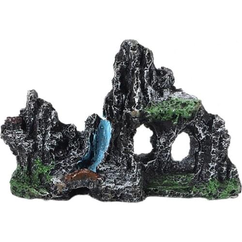 Artificial Mountain Fashion Realistic Fish Hiding Long-lasting Rockery Fish Tank Ornament Aquarium Decor Onaments Accessories