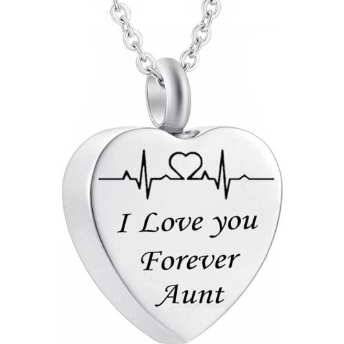 Heart Pendant Cremation Urn Jewelry Necklace with Funnel Filler Kit Ashes Keepsake Memorial- i love you forever