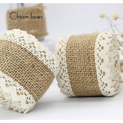 Lace Hemp Ribbon Handmade Festival Decoration 60mm Linen Ribbon DIY Wedding Costume Crafts Gift Packing Ribbon 2m/roll