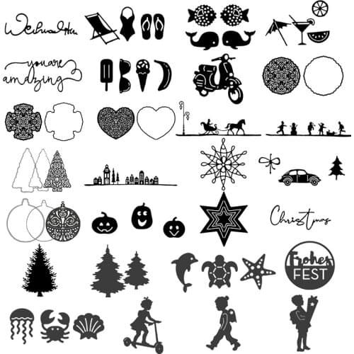 Metal Cutting Dies for Scrapbooking Embossing Craft Card Decoration New 2019 Marine Organism Tree Heart Children