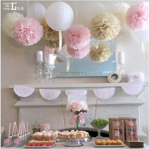 Mix Size Tissue Paper Flowers Handmade Pom Poms Wedding Paper Flowers Ball Wedding & Home Baby Shower Birthday Party Decoration