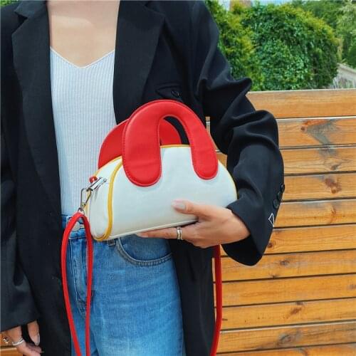 Fashion Contrast Color Crossbody Bags For Women 2021Summer New Lady Handbags Small Tote Bag Brand Design Cute Shoulder Bag Purse