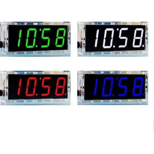 DIY KIT Electronic Clock LED Microcontroller Kit Digital Clock Time Light Control Temperature Thermometer Red/Blue/Green/White