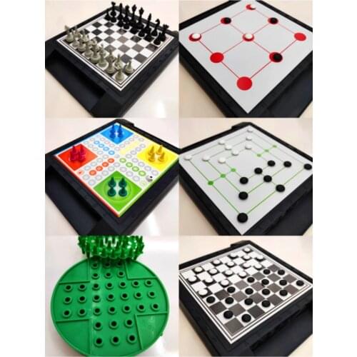 Chess Set Ludo Solo Quiz 3 Pieces 9 Pieces Checkers 6 Pcs Game Set