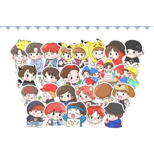 Cute cartoon stickers EXO Paper Stickers Crafts And Scrapbooking book Decorative sticker DIY Stationery