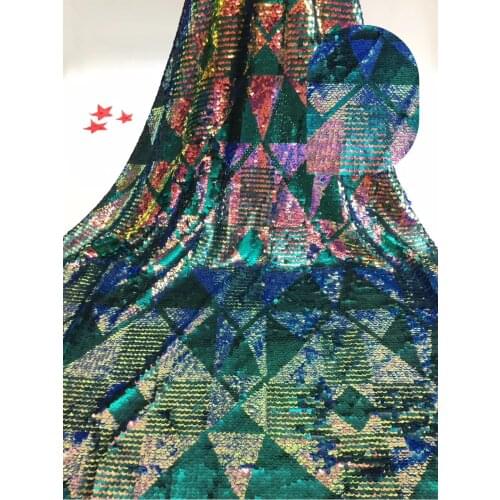 Latest African Sequin Lace Fabric 2021 High Quality Nigeria French Mesh Sequin Embroidered Tulle Lace Gown T35951