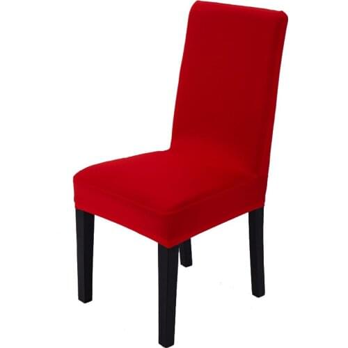 Spandex Anti-dirty Removable Stretch Dining Chair Protector Slipcover Cover Cheap Elastic Solid Color Chair Seat Case Banquet