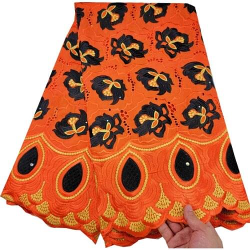 SJ Lace Latest African Cotton Lace Fabric 2021 High Quality Nigerian Pure Cotton Embroidery voile Lace Fabrics 5Yards Sew h3-67