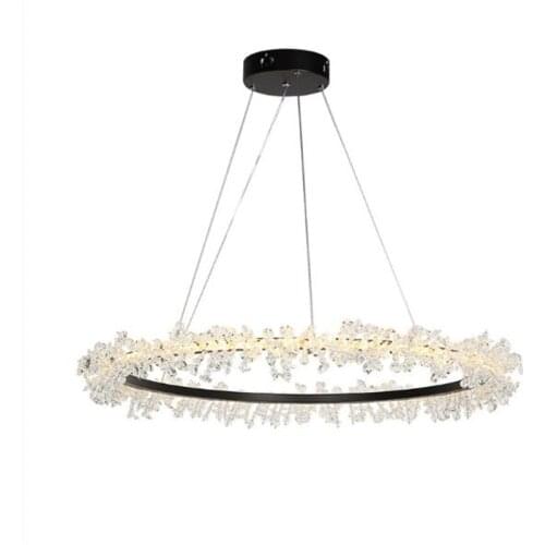 Modern Luxurious Crystal Beads Ring Led Chandeliers for Foyer Dining Room Bedroom Hall Suspension Pendant Lamp 40-90cm 2336
