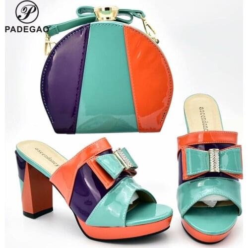 Super High Heels 2020 New Special Style African Shoes And Bag Set Italian Color Shoes And Bag Set