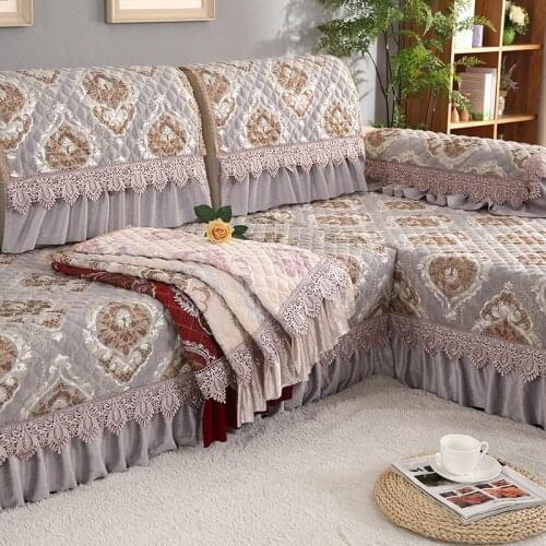 Four Seasons Jacquard Craft Luxury Atmosphere Sofa Cushion Lace Delicate and Elegant Non-slip Sofa Cover Living Room Cushion