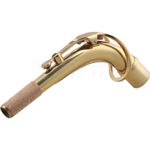 Yibuy Gold Brass Alto Saxophone Elbow Bend Neck for Saxophone Accessories