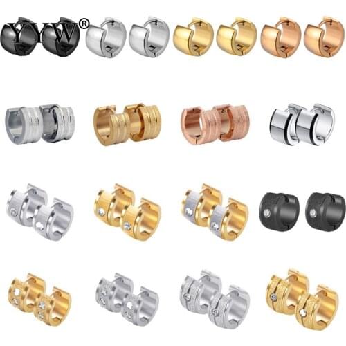 316l Stainless Steel Ear Stud Earrings Brincos 2021 Fashion Women MenS 7mm Wide Punk Style Small Earrings Jewelry Pendientes