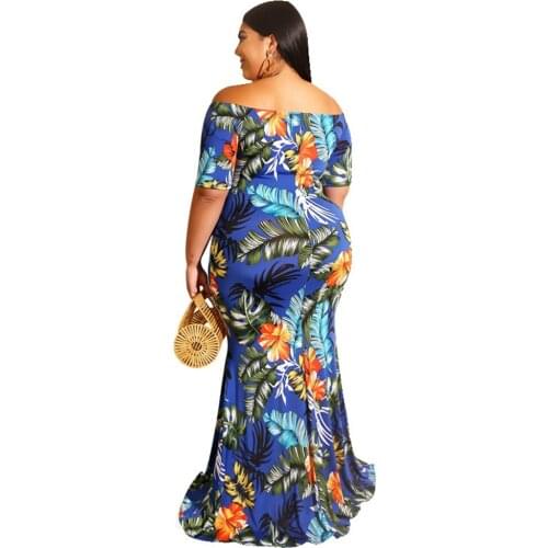 2021 summer new style plus size dress 5XL-8XL fashion ladies sexy slim one-shoulder dress digital printing dress bust 138CM