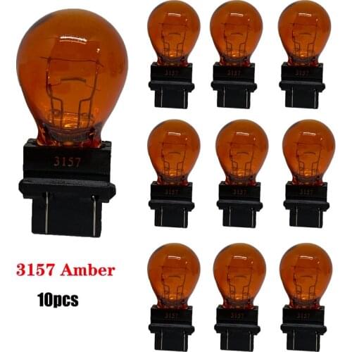 10pcs T25 3156 3157 12V 21W 21/5W Clear Car External Turn Signal Bulb Halogen Lamp Brake Light Taillight White Red Yellow Amber