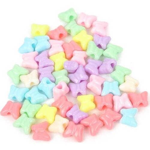 100pcs/lot Mixed Butterfly Shape Acrylic Beads Charm Loose Spacer Beads For Jewelry Making DIY Needlework Bracelet Accessories