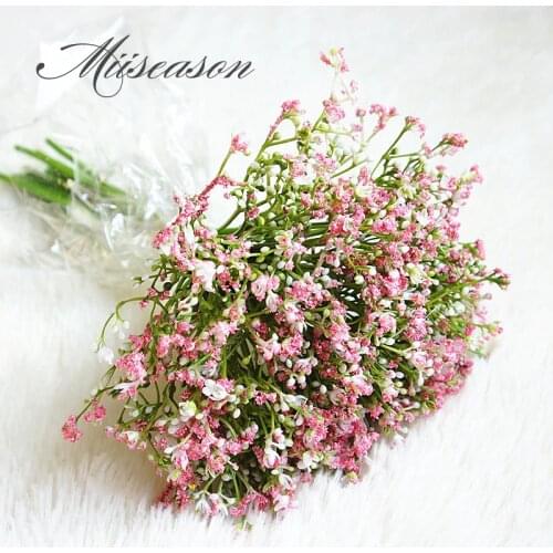 16pcs/bunch Babies Breath Artificial Flowers Fake Gypsophila DIY Floral Bouquets Arrangement Wedding Home Garden Party Decor