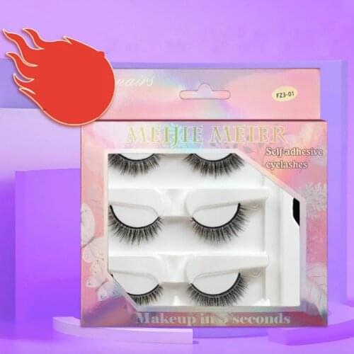 3 Pair Faux Cils Avec Colle 3D Yeux De Biche Kirpik Lifting Naturel Court Lash Extensions Tweezer Pack Vendors Outils Accesories