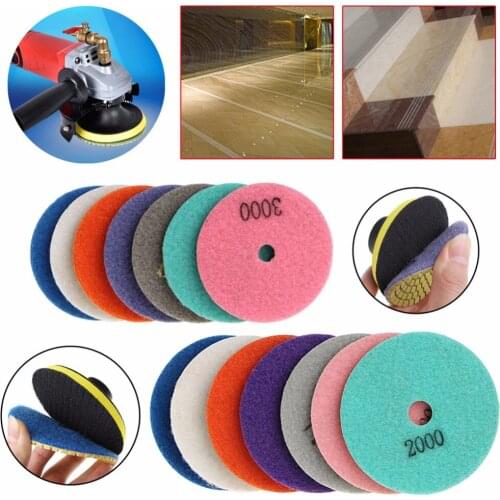 8Pcs/set 3"/4" Diamond Polishing Pad Granite Marble Concrete Stone Grinding Discs Best Quality