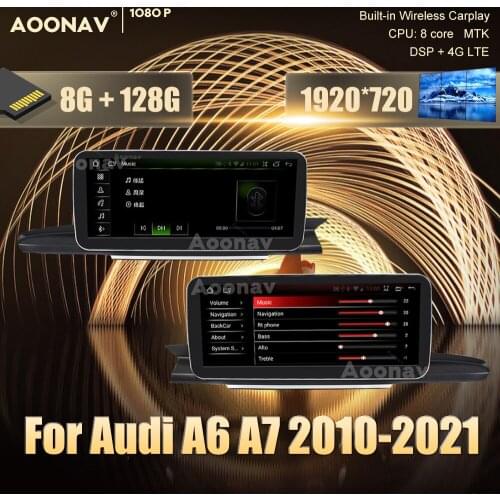 128GB 2 Din Android car radio For Audi A6 A7 2010-2021 multimedia player auto audio Head Unit GPS navigation stereo receiver
