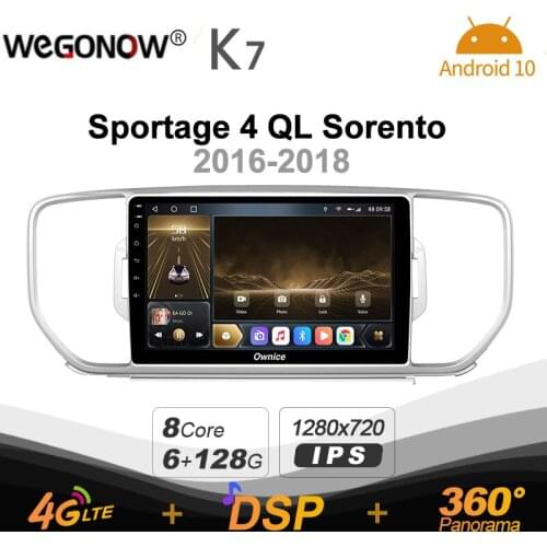 Android 10.0 6G+128G Ownice K7 Car autoradio Multimedia for Kia Sportage 4 QL Sorento radio system unit 360 Panorama 4G LTE