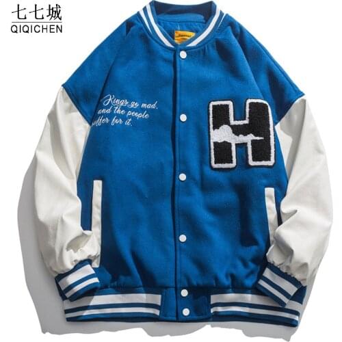 Hip Hop Baseball Jacket Men Women Cloud Embroid Oversize Mens Bomber Coat Unisex Womens College Casual Varsity Jackets