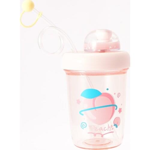 Portable Travel Camping Milk Coffee Bottle Plastic Drinking Water Bottle Quicksand Turn Around Straw Water Bottle Outdoor