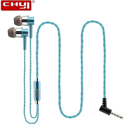 CHYI Wired Earphones 3.5mm In-Ear Universal Earplugs Colorful Stereo Music Earpiece With Mic Earbuds For Mobile Phone MP3 MP4