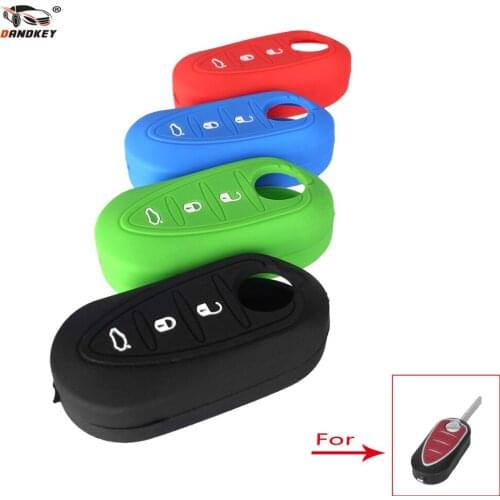 DANDKEY 50x Wholesale Silicone Cover Case For Alfa Romeo Mito Giulietta 159 GTA 3 Buttons Without Logo
