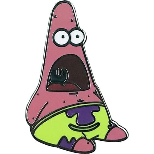 Meme Patrick Surprise Face Enamel Brooch Metal