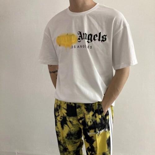 Palm Angels spray letters short-sleeved spring summer men women with the same casual all-match loose T-shirt