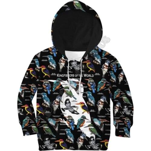 Love Kingfishers 3D Printed Hoodies Kids Pullover Sweatshirt Tracksuit Jacket T Shirts Boy Girl Funny Animal Clothes 03