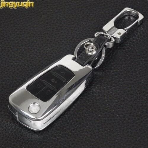 Jingyuqin 5PCS 4 Buttons Zinc Alloy+Leather Car Key Case For Chevrolet Cruze Malibu For OPEL Insignia Astra J Zafira C Mokka