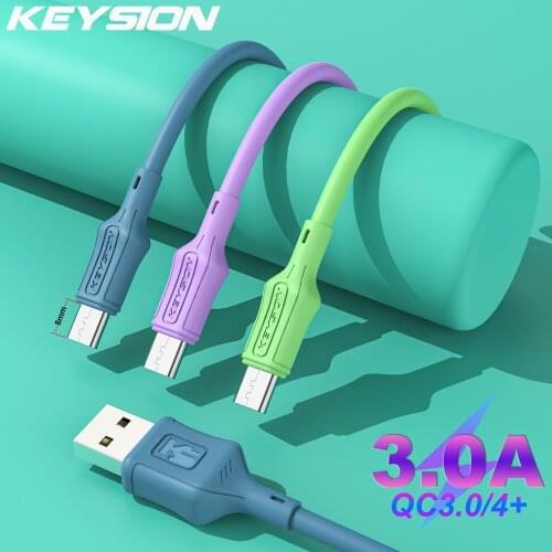 KEYSION 8mm USB Cable Fast Charging Type C Cable for Samsung A52 Charger Data Charge USB C Cable for Xiaomi Redmi Phone USB Cord