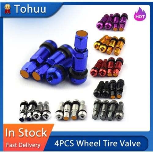 Universal 4pcs/Packed Tubeless Wheel Tire Valve Aluminum Alloy Car Motorcycle Tire Valve Waterproof Durable Air Valve Stem
