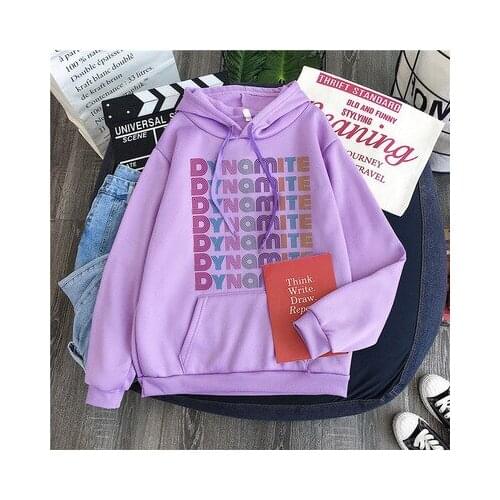 Kpop Bangtan Boys Dynamite Letters Sweatshirts harajuku hoody hoodies Fashion Hooded Women Girls Tops Outwear turtle neck