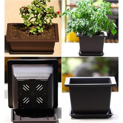 Succulent Flower Pot Square Rectangular Plastic Bonsai Flowerpot Garden Tool Garden Tool Flower Pot Plastic Bonsai Fl