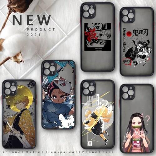 Demon Slayer Kimetsu No Yaiba Phone Case For iphone 12 11 8 7 plus mini x xs xr pro max matte transparent cover