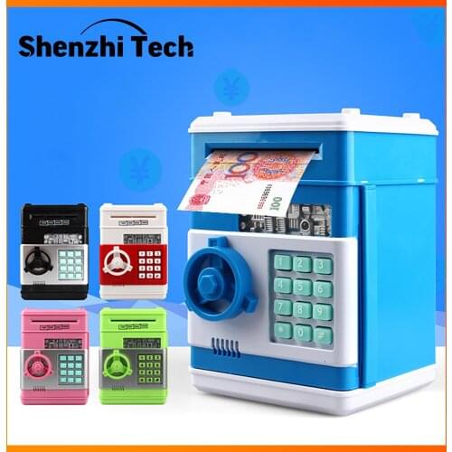 Mini Electronic Piggy Bank ATM Safe Box Money Box Password Cash Coins Saving Box Automatic Deposit Mini ATM Machine Kids Gifts