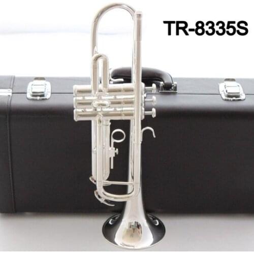 Music Fancier Club Bb Trumpet 8335S Silver Plated Music Instruments Profesional Trumpets Student Included Case Mouthpiece