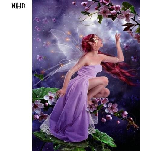 Needlework 5d diy diamond painting cross stitch kits fairy flowers square drill full diamond embroidery pattern home decor