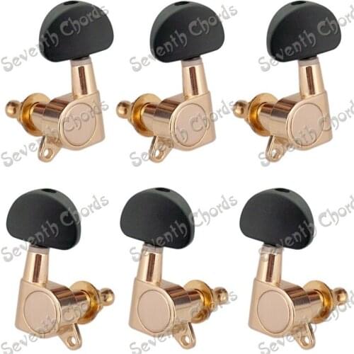 A set 6 Pcs Black Big Semicircle Button Sealed gear Tuning Pegs Tuners Machine Heads for Electric Acoustic Guitar accessories
