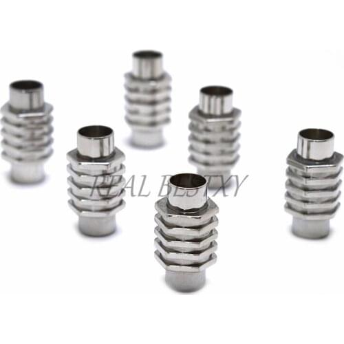 10pcs/lot custom logo hole: 6mm stainless steel Cylinder Magnetic Clasp 316L Stainless Steel Magnet Buckles Leather Bracelet diy