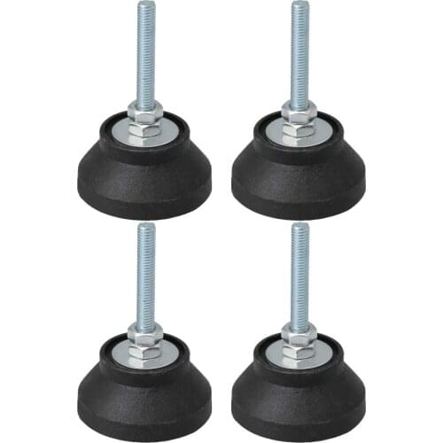 Adjustable Fixed Threaded Pole Leveling Foot Leg Leveler 60mm Base Dia M8x50mm for Table to Adjust Height Pack of 4