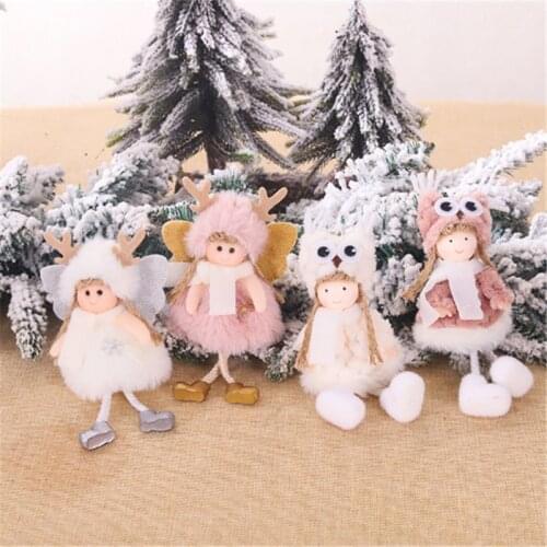 Christmas Tree Decoration Plush Angel Doll Pendant Christmas Decoration 2021 New Year Decoration Christmas Gift Merry Christmas