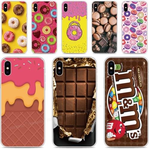For iPhones 12 Mini 11 Pro XS Max XR X 6 7 8 Plus SE2 SE 2020 Chocolate Donut Silicone Phone Case For iPod Touch 7 6 5 Cover