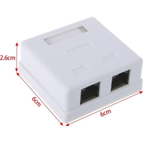 RJ45 Junction Box CAT6 Network Connector 2 Port Desktop Extension Cable Box